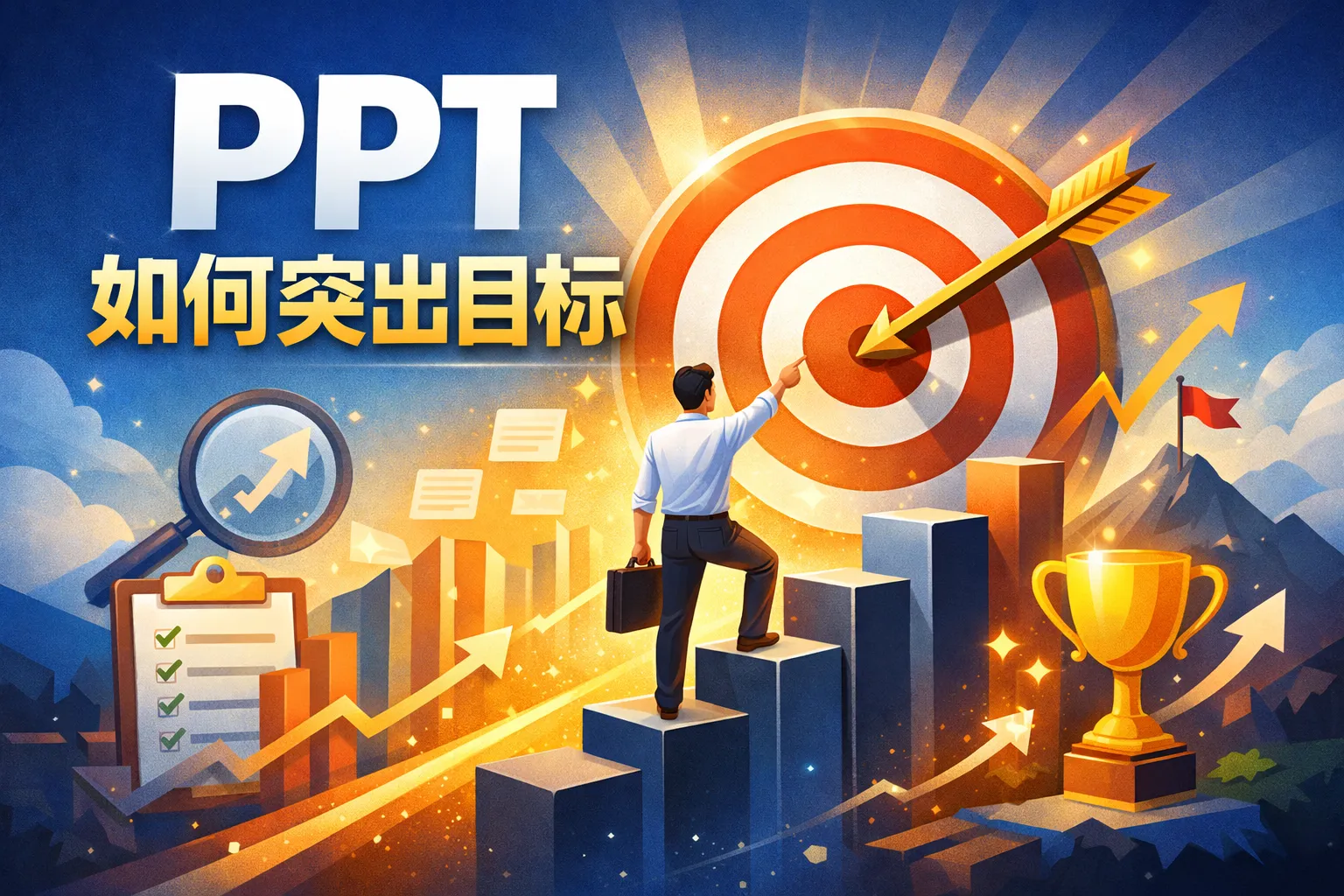ppt如何突出目标