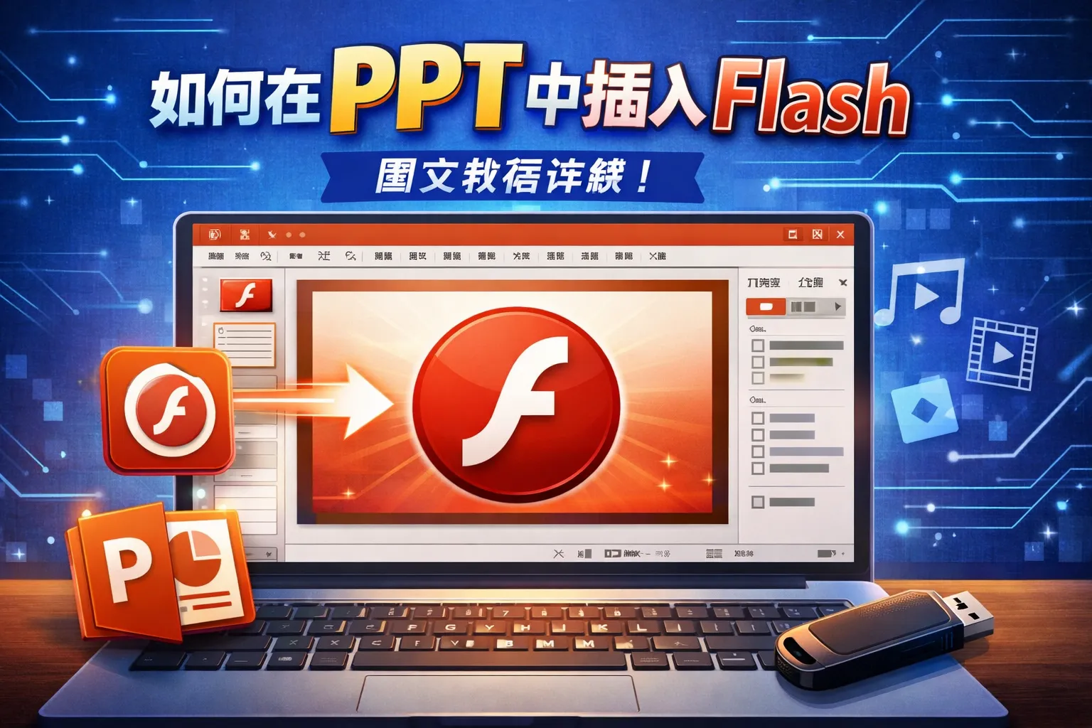 如何在ppt中插入flash