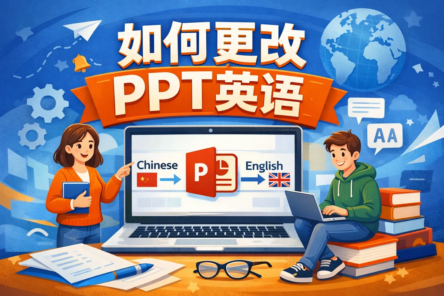 如何更改PPT英语