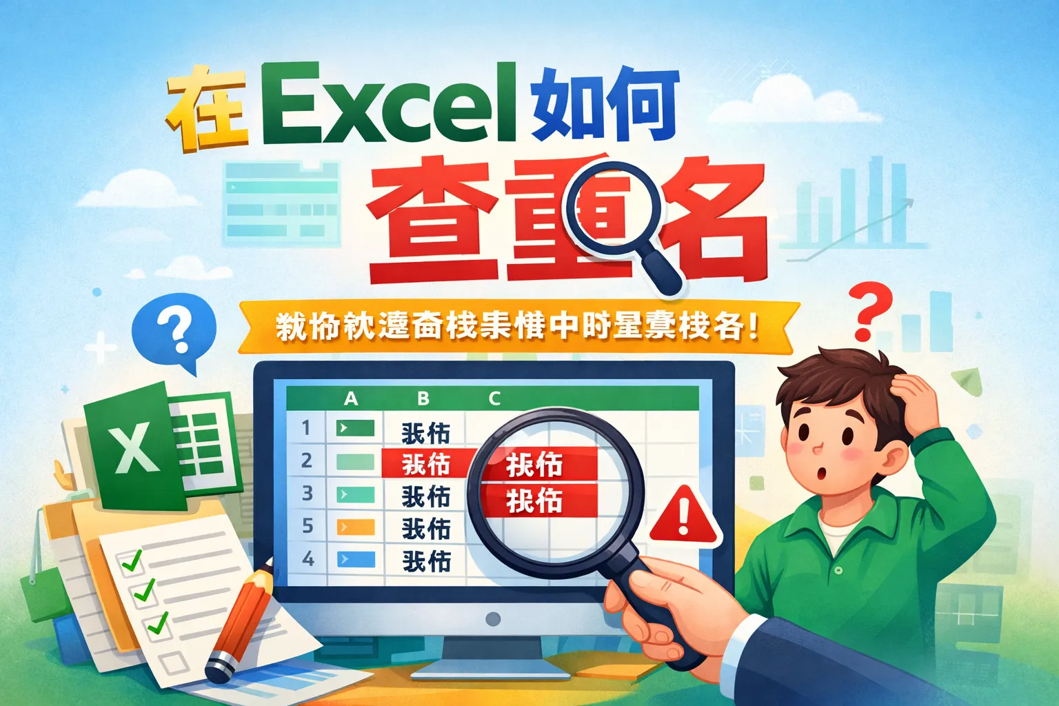 在excel如何查重名