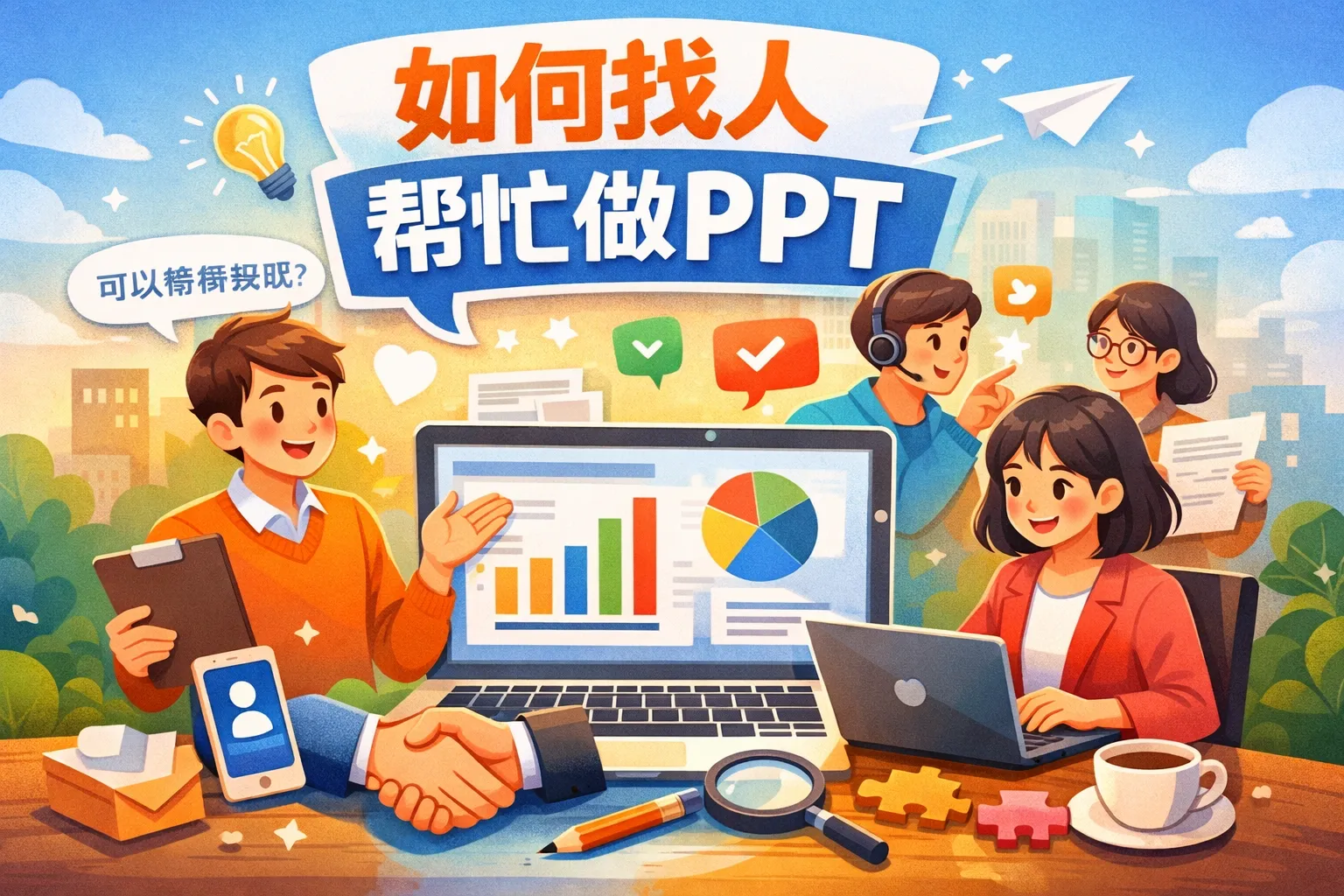 如何找人帮忙做ppt