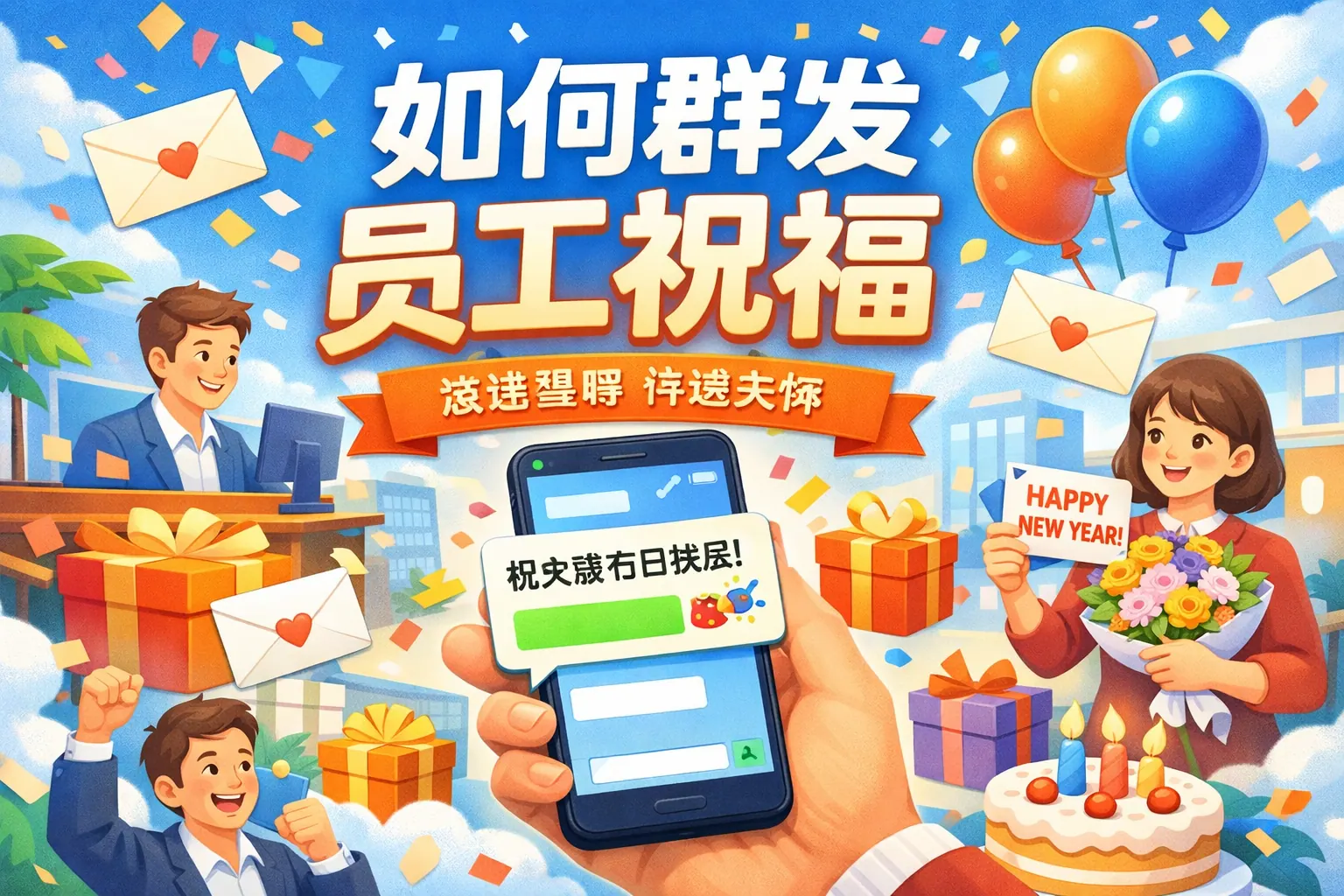 如何群发员工祝福