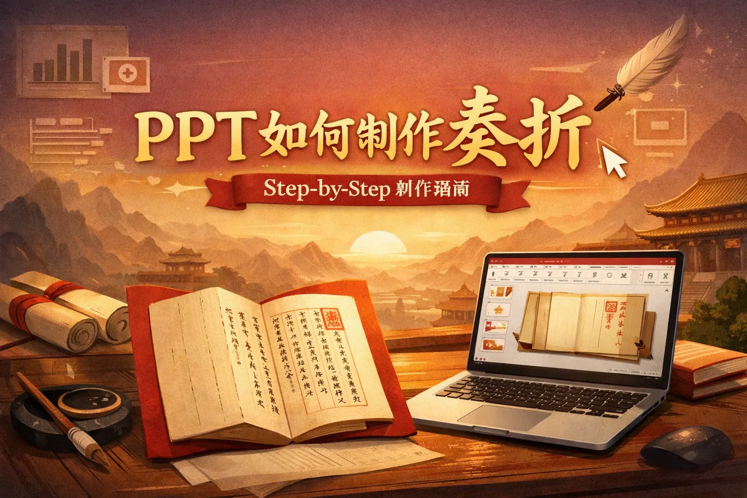 ppt如何制作奏折
