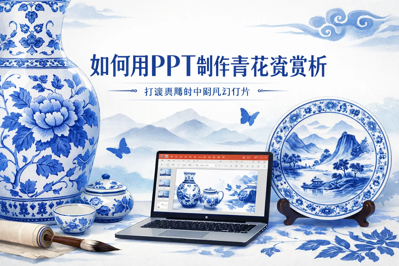 如何用ppt制作青花瓷赏析
