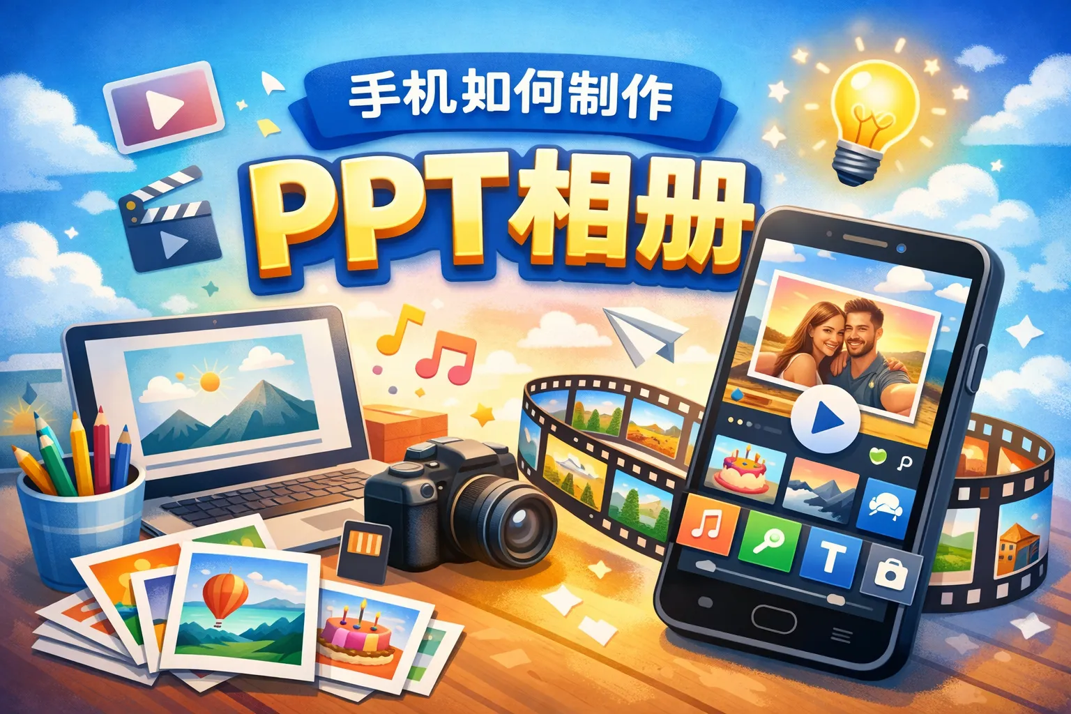 ppt相册手机如何制作