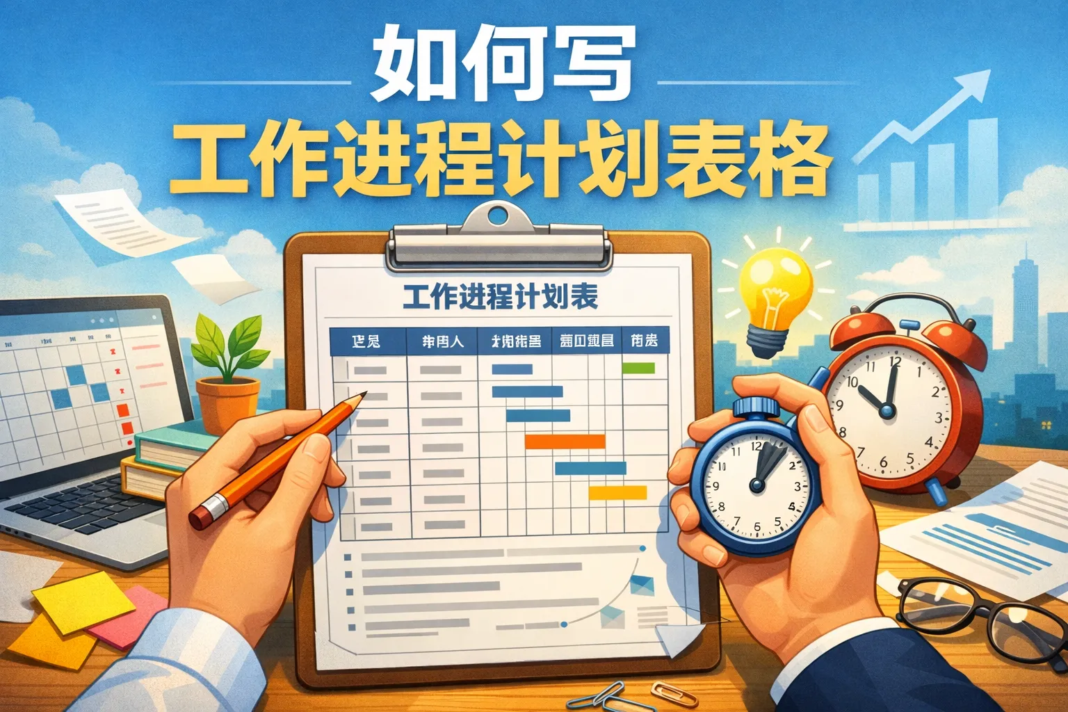 如何写工作进程计划表格