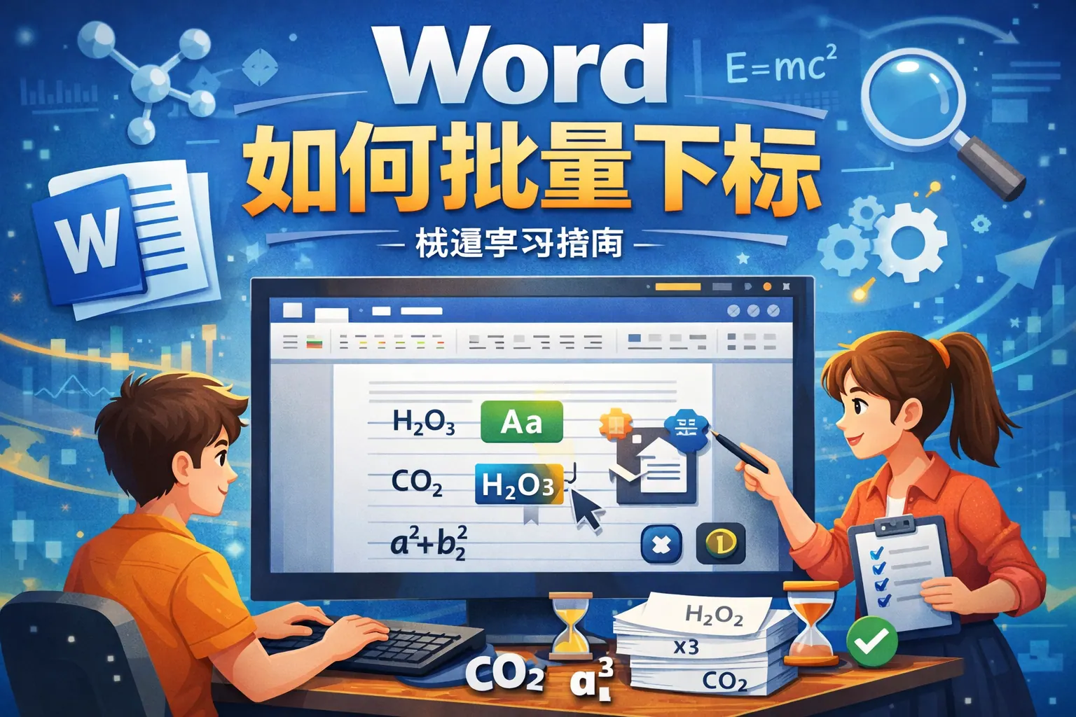 word 如何批量下标