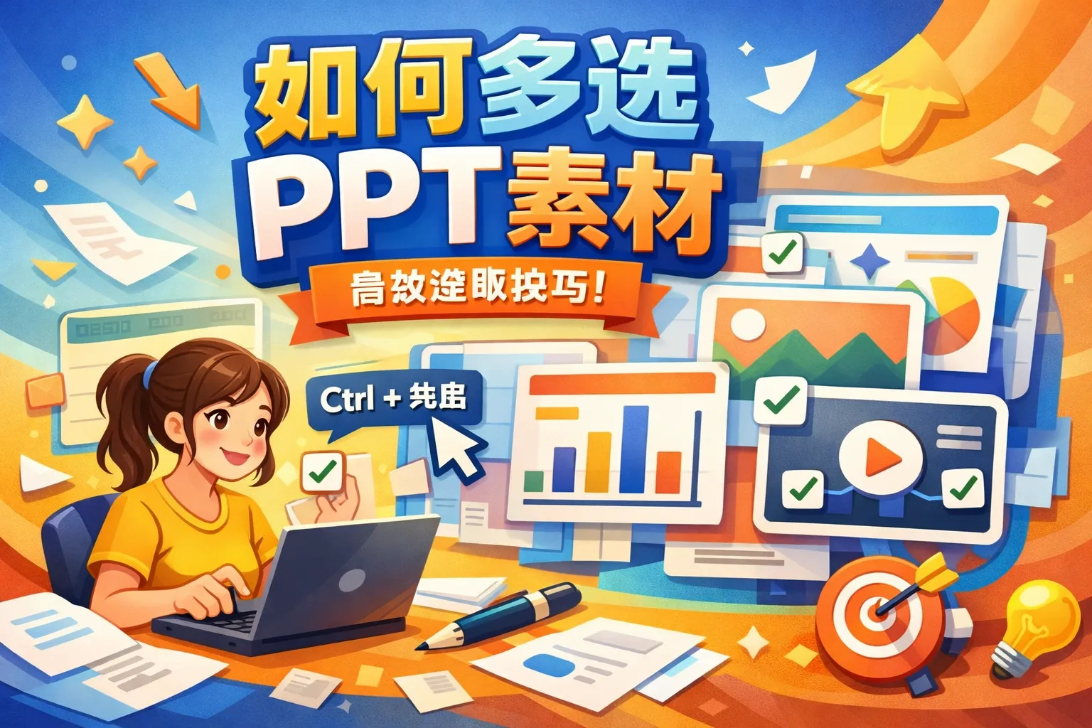 如何多选ppt素材