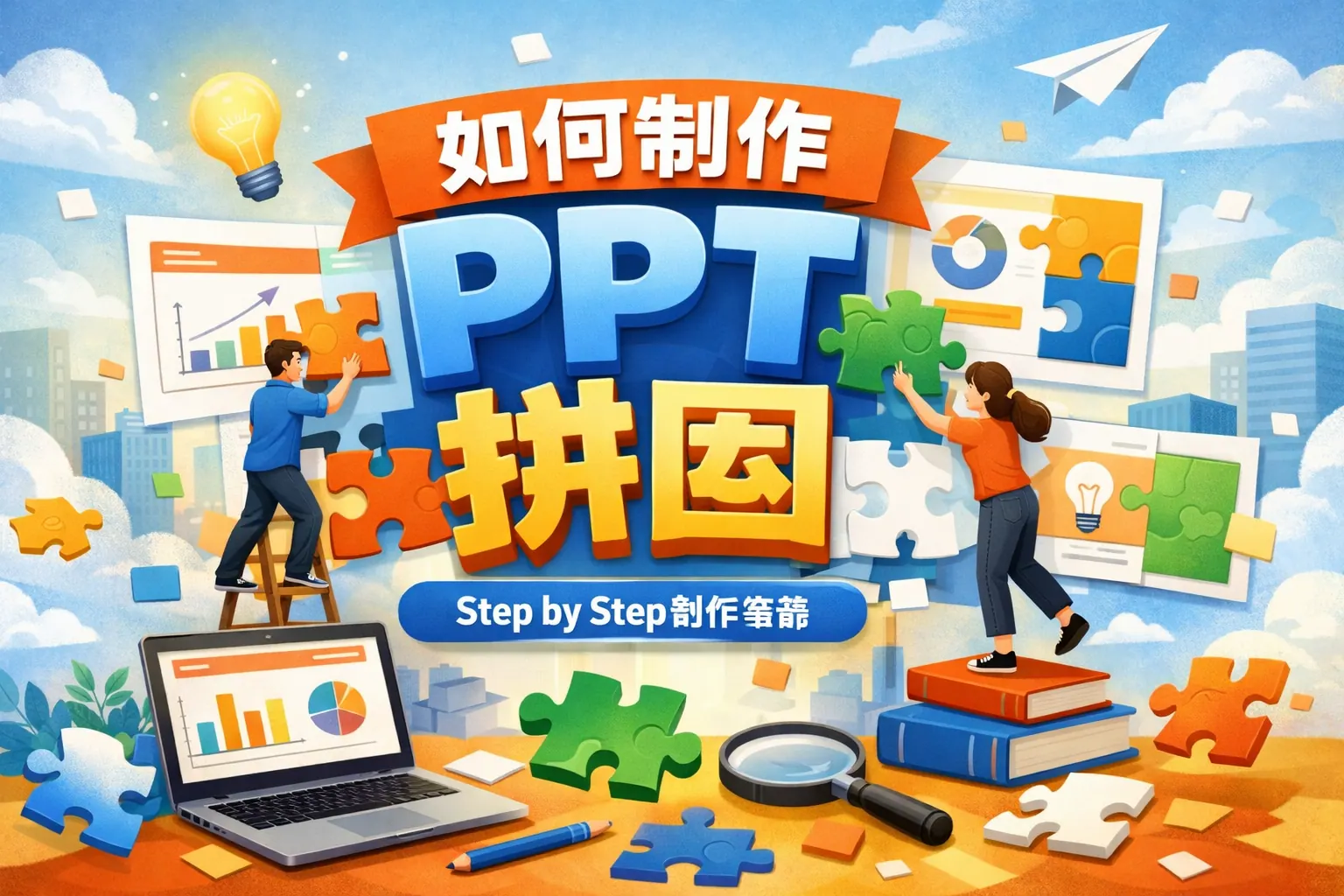 如何制作ppt 拼图