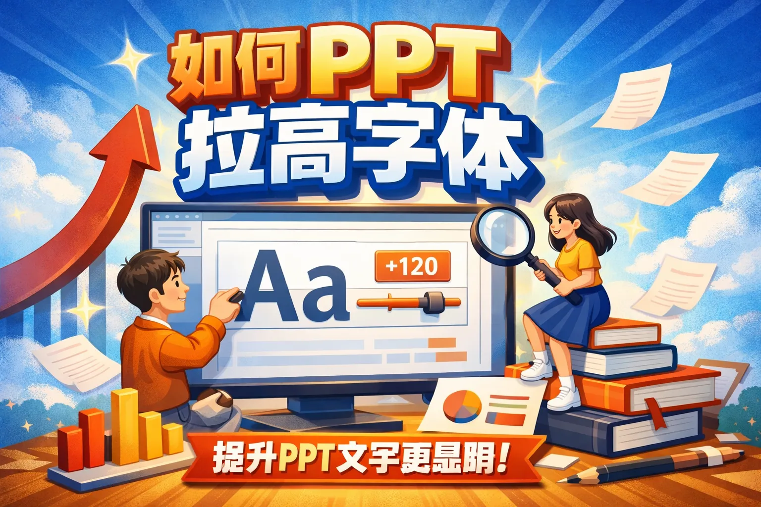 如何ppt拉高字体