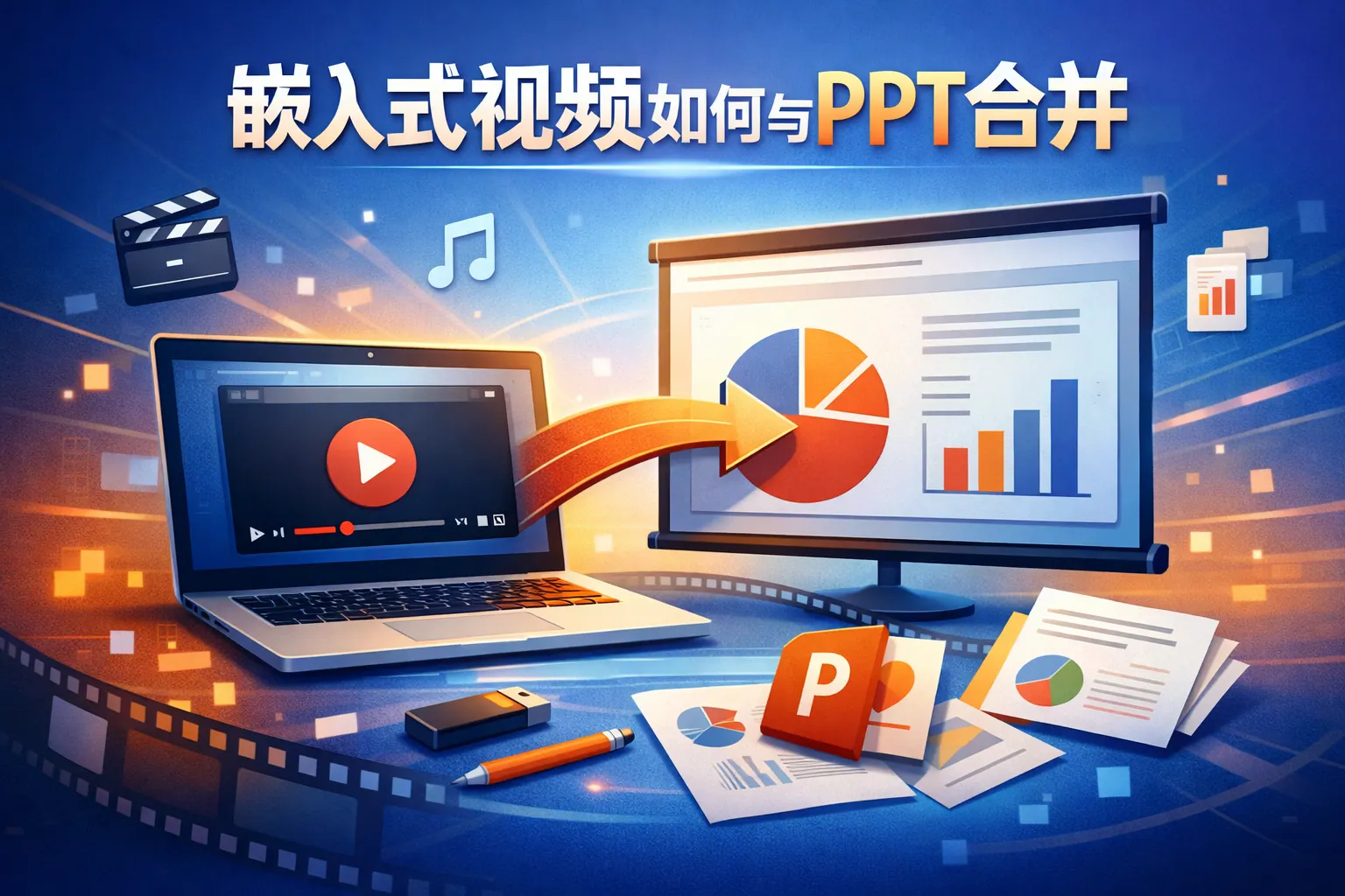 嵌入式视频如何与ppt合并