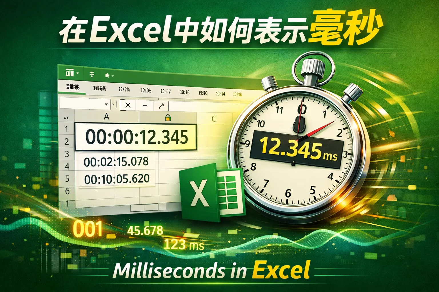 在excel中如何表示毫秒